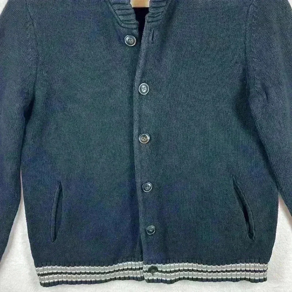 American Eagle Outfitters Cardigan Sweater Sz Medium Blue/White Button Pockets - Picture 6 of 11